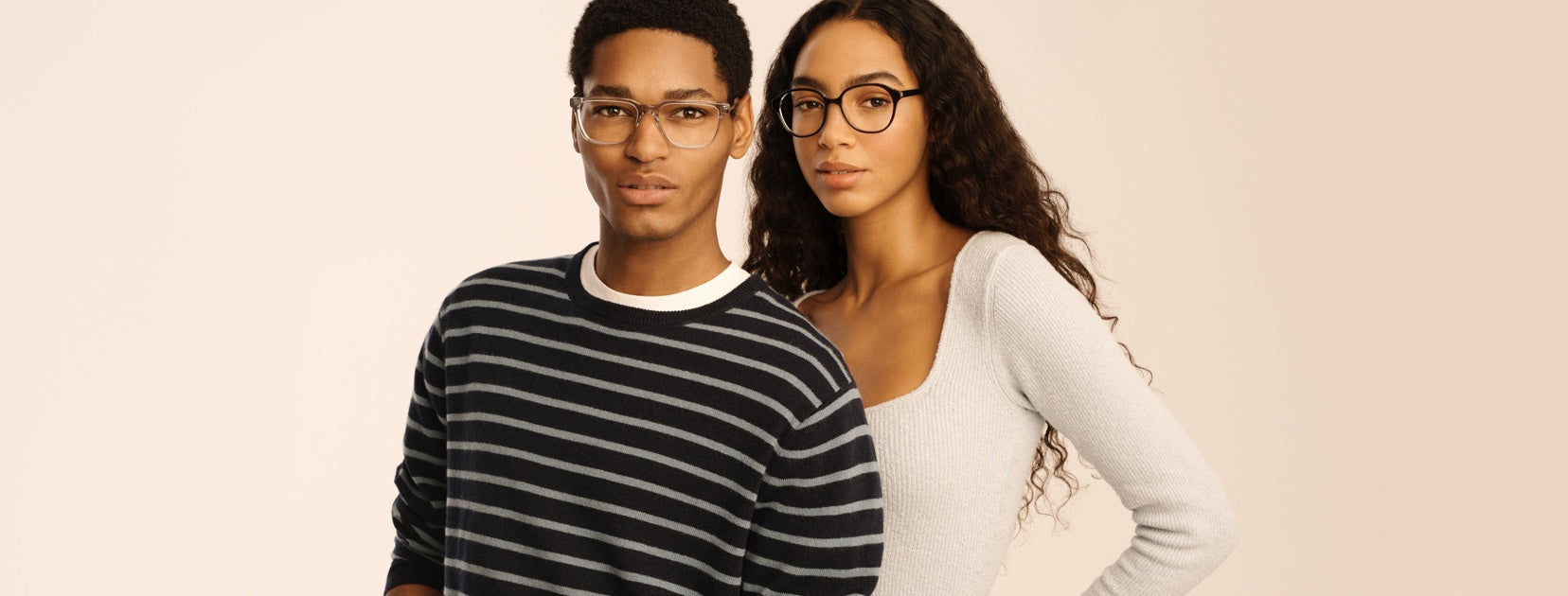 Warby Parker: Upper Body Elegance on White | Eyewear Showcase – My Store