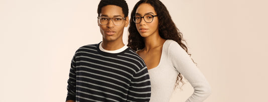 Warby Parker: Upper Body Elegance on White | Eyewear Showcase